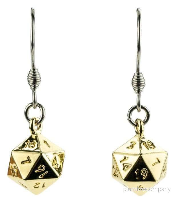 Lair Wear D20-tärningsörhängen i guldmetall Lair Wear D20-tärningsörhängen i guldmetall