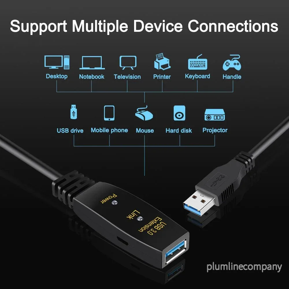 NÖRDIC Aktiv 15m USB3.1 förlängningskabel 5Gbps USB A hane till hona för Xbox, PS5, Oculus, skrivare, scanner, Playstation, VR USB Extension cable - Bild 2