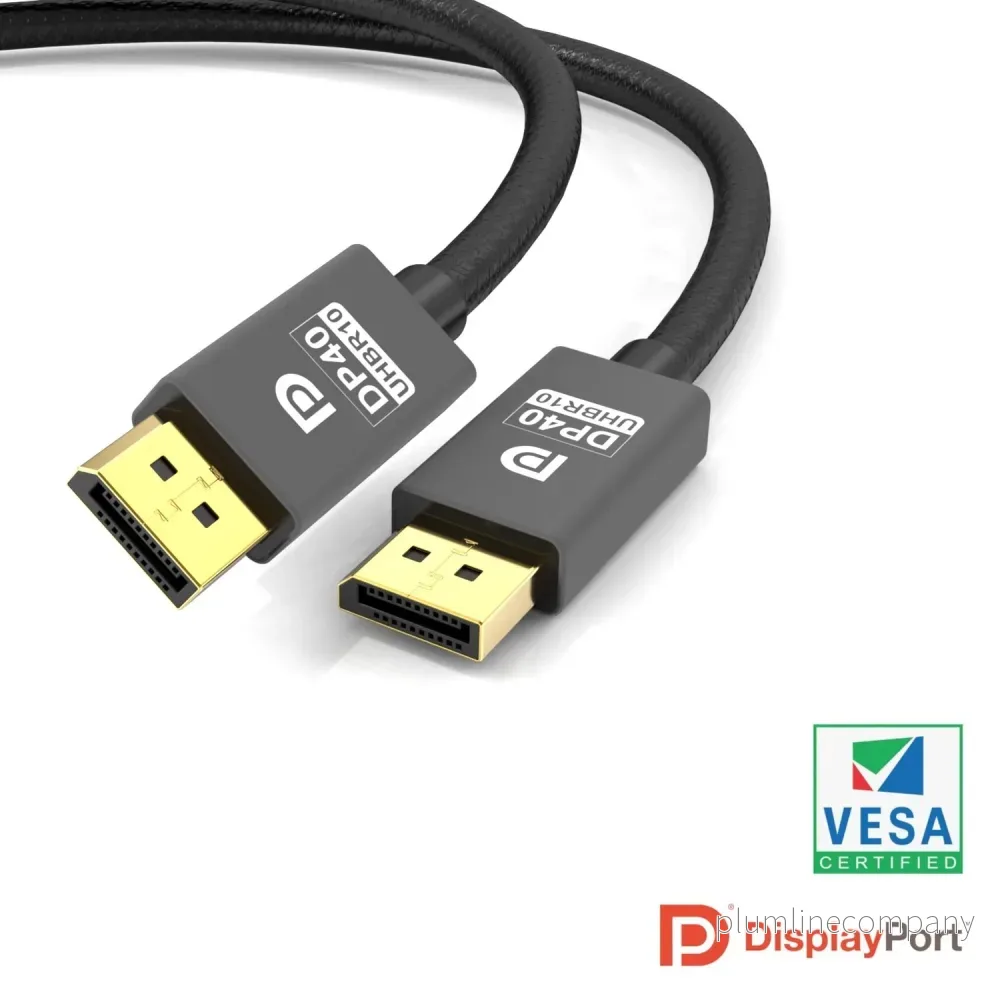 NÖRDIC CERTIFIED CABLES 1,5m nylonflätad Displayportkabel 1.4 UHD 8K60Hz 4K144Hz HBR3 32,4Gbps 10-bit HDR NÖRDIC CERTIFIED CABLES 1,5m nylonflätad Displayportkabel 1.4 UHD 8K60Hz 4K144Hz HBR3 32,4Gbps 10-bit HDR