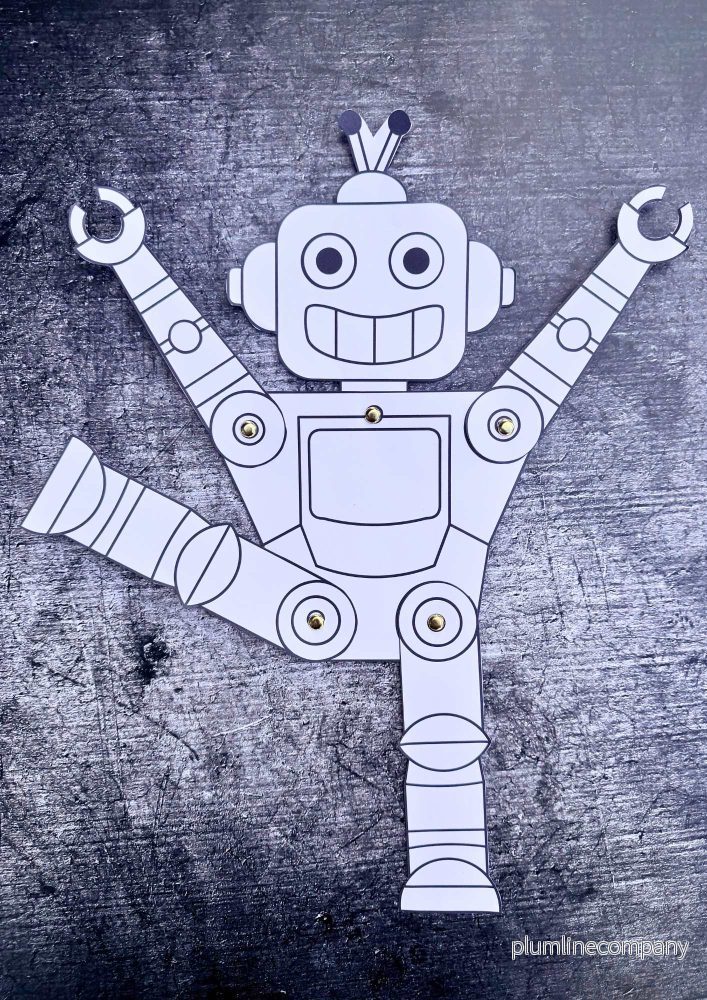 Bygg en robot – Klipp, färglägg och skapa