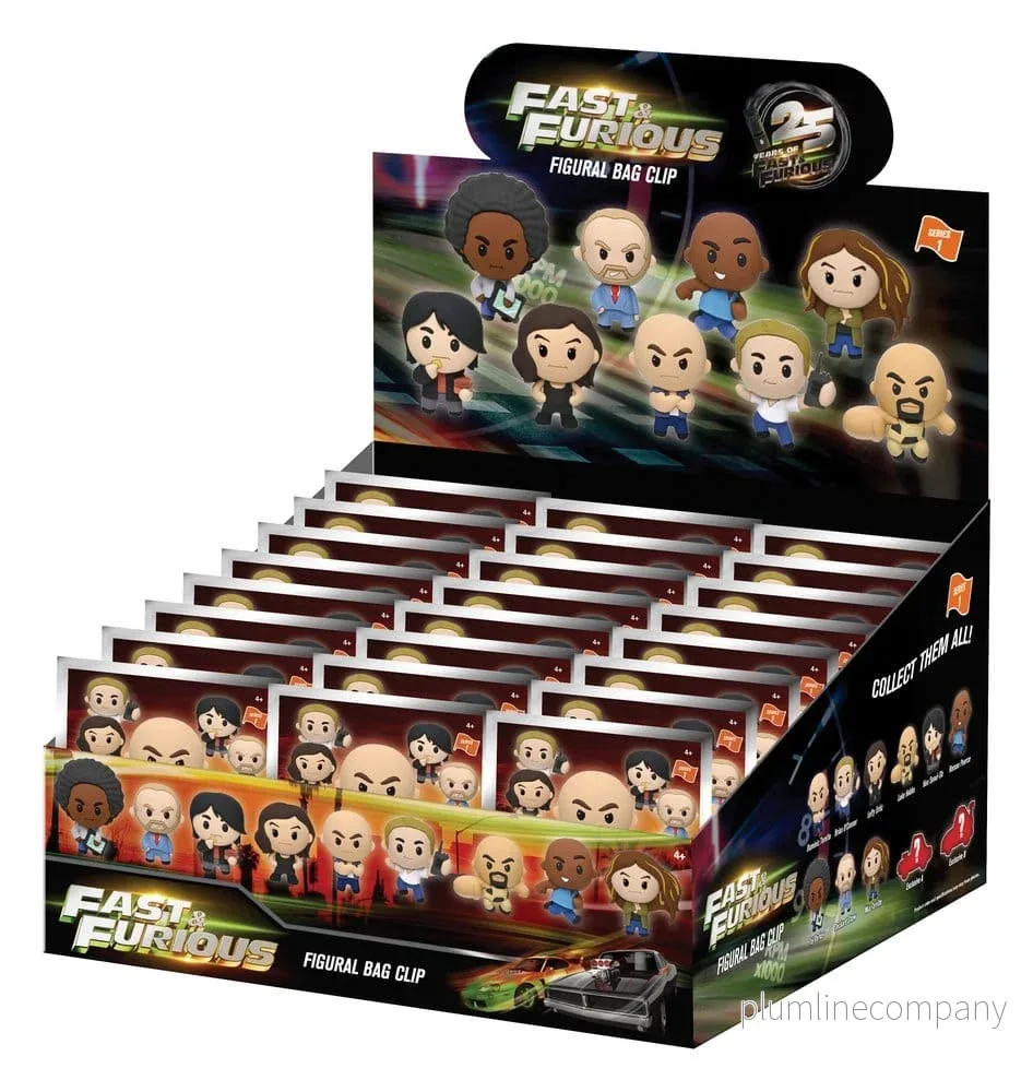 Fast & Furious 25th Anniversary 3D PVC Bag Clips Series 1 blind bag-display (24) Fast & Furious 25th Anniversary 3D PVC Bag Clips Series 1 blind bag-display (24)
