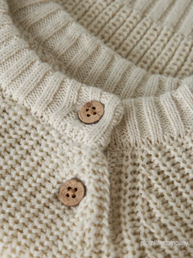 Stickad Tröja med Broderi - Turtledove LET IT SNOW - NBNEMLEN MIO LS KNIT LIL - Bild 3