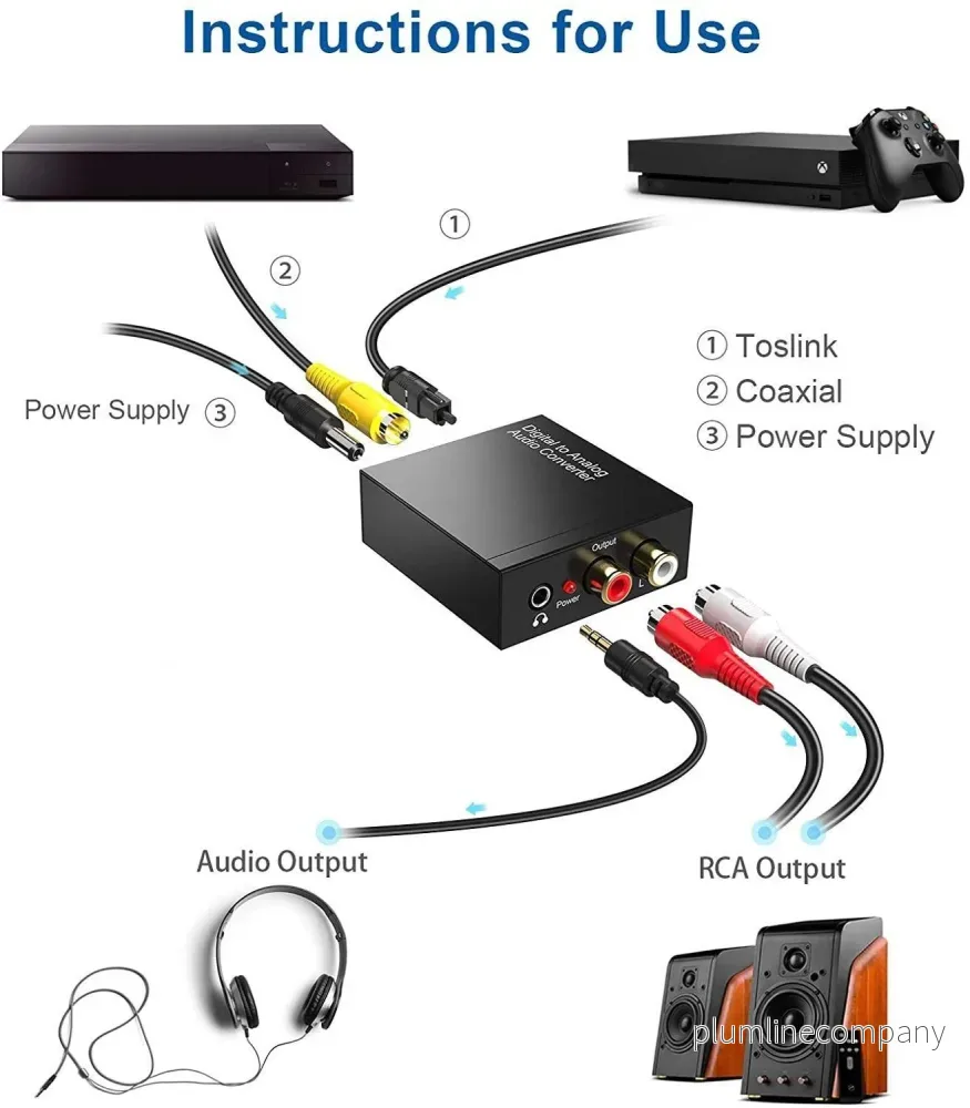 NÖRDIC 192KHz Digital till Analog ljudomvandlare, Toslink och Coaxial till RCA L/R och 3,5mm AUX D/A convertor - Bild 3