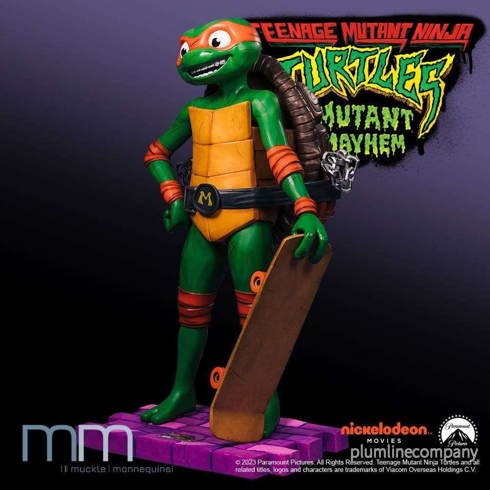 Teenage Mutant Ninja Turtles: Mutant Mayhem Staty i naturlig storlek Michelangelo 162 cm - Bild 3