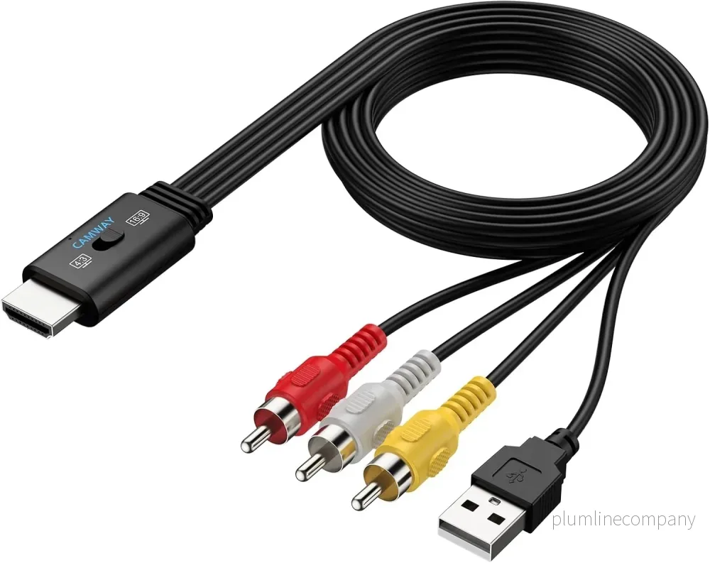 NÖRDIC RCA till HDMI-omvandlare 1080P 16:9/4:3 för VCR, VHS och DVD-spelare, Mini Composite CVBS ljud- och videoadapter med stöd för PAL och NTSC NÖRDIC RCA till HDMI-omvandlare 1080P 16:9/4:3 för VCR, VHS och DVD-spelare, Mini Composite CVBS ljud- och videoadapter med stöd för PAL och NTSC