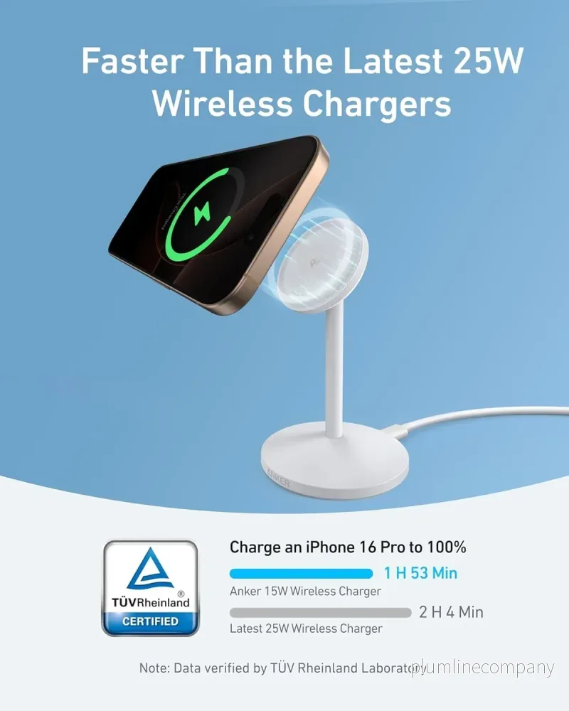 Anker MagGo 15W trådlös laddare med USB-C-kabel, Qi2 trådlös laddare, för iPhone 16/15/14/13-serien och AirPods - Bild 3
