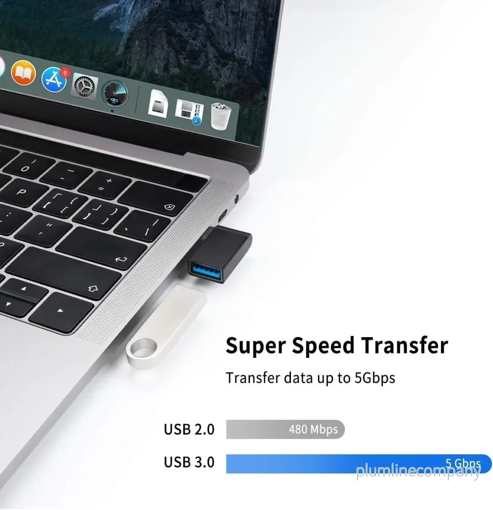 NÖRDIC USB-C hane till USB-A hona vinklad adapter 90 grader - Bild 2