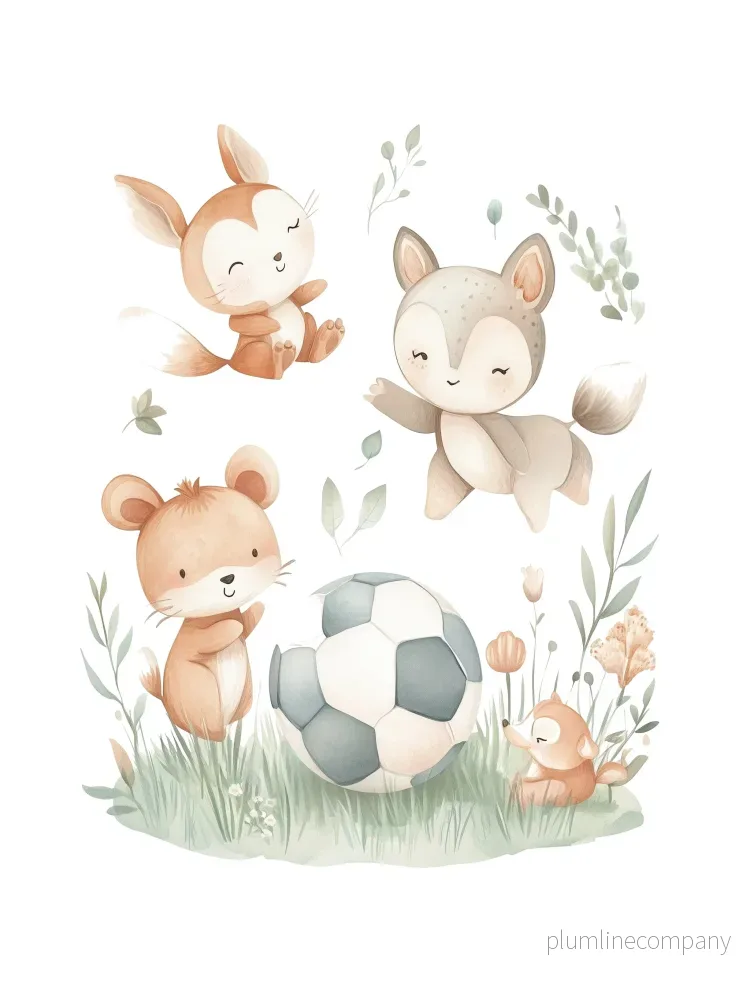 Forest Animal Soccer Poster Forest Animal Soccer Poster