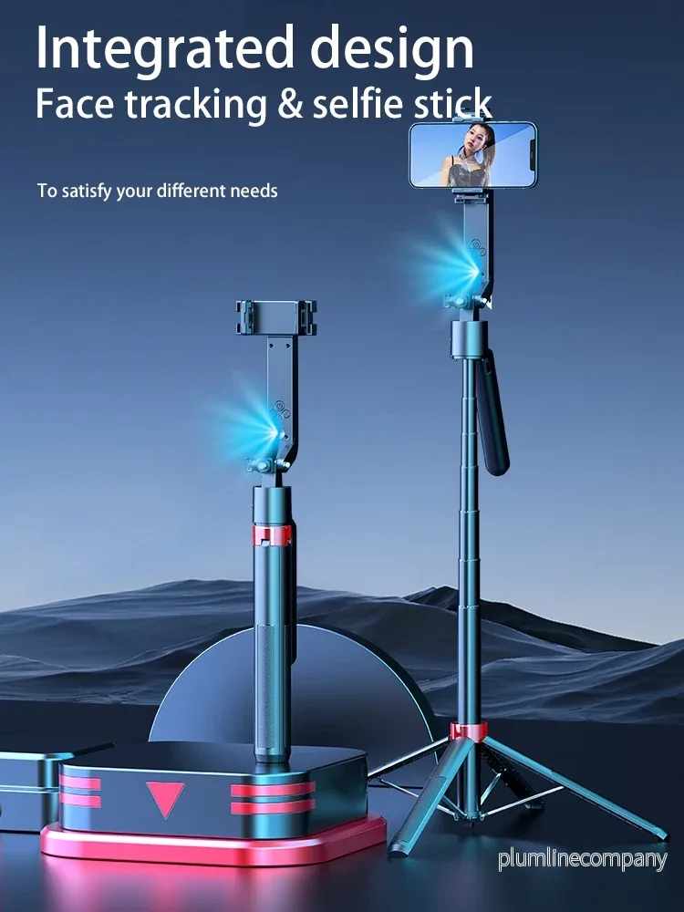 NÖRDIC AI Auto Face Tracking Selfie-stick – 360° rotation + 270° tilt, 4-i-1 mobilstativ, 180 cm stativ i aluminium med 4 ben - Bild 3