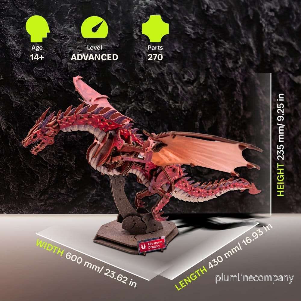 Ugears 3D-trämodell Firestorm Dragon 43 cm - Bild 2