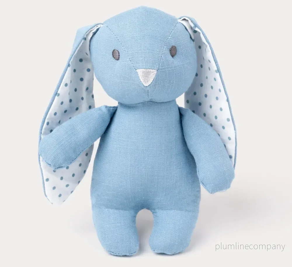 Elina, Bunny, Cotton & Linen Mix, Blue Elina, Bunny, Cotton & Linen Mix, Blue