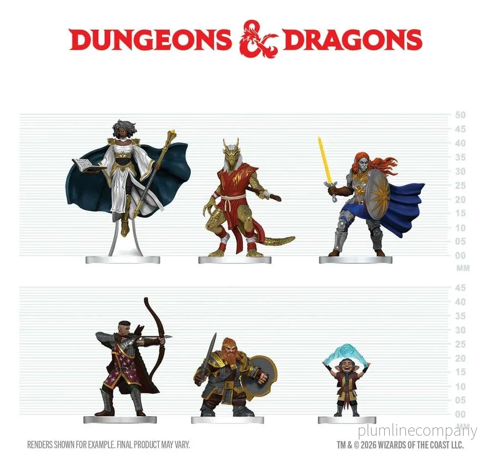 D&D Ikoner från Realms Miniatyrfigurer Spelarhandboken – Svärd & Stavar Startset 20 cm