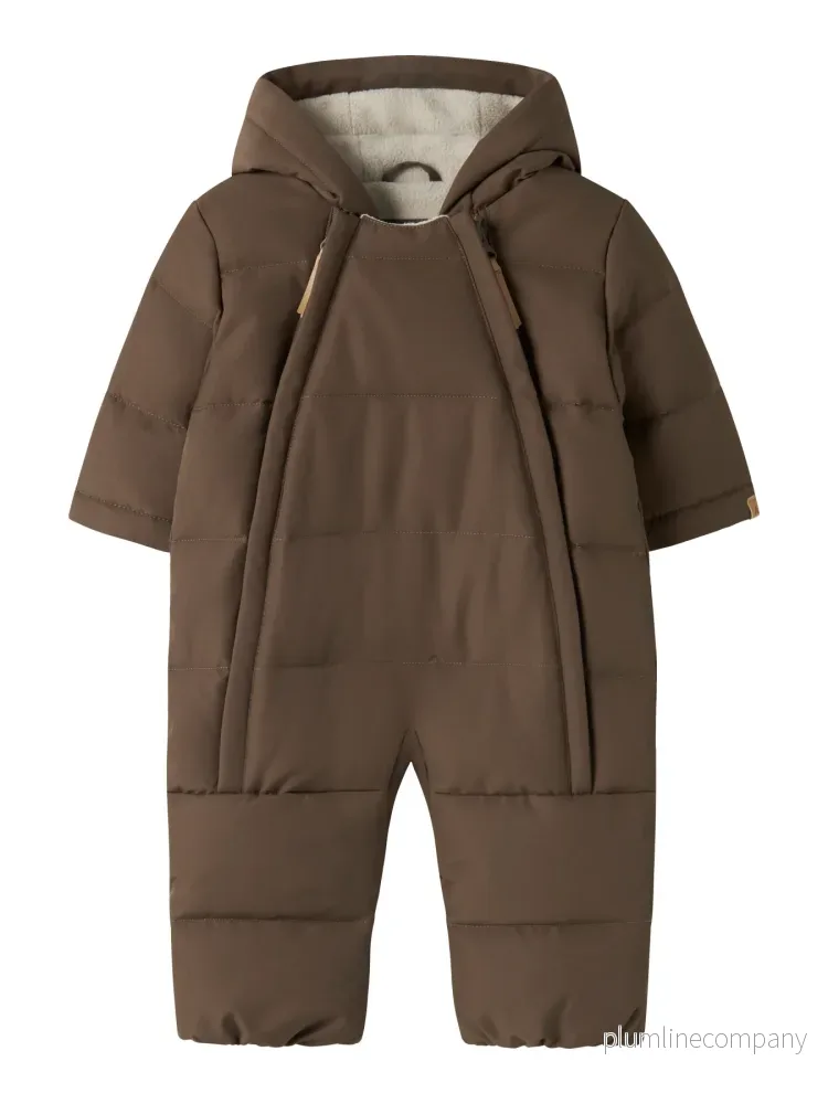 Babyoverall Puffer - Dark Earth - NBNLAMEDOW03 PUFFER SNOWSUIT FO LIL