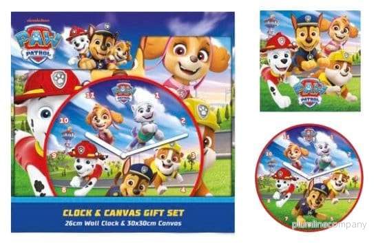 Paw Patrol presentset med klocka och canvas – display med 6 Paw Patrol presentset med klocka och canvas – display med 6