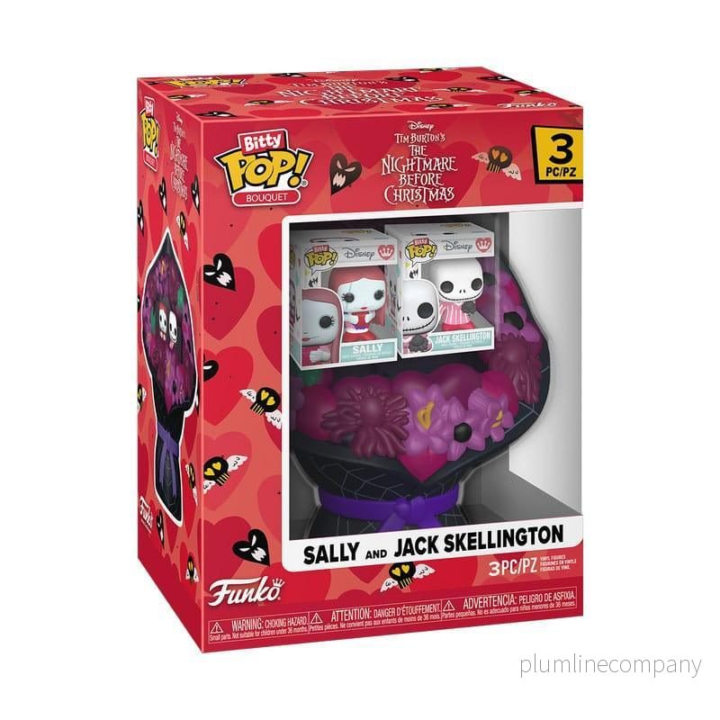 The Nightmare Before Christmas Bitty POP! Bouquet Figur 2-Pack Sally & Jack Skellington (Valentine) 4 cm - Bild 3