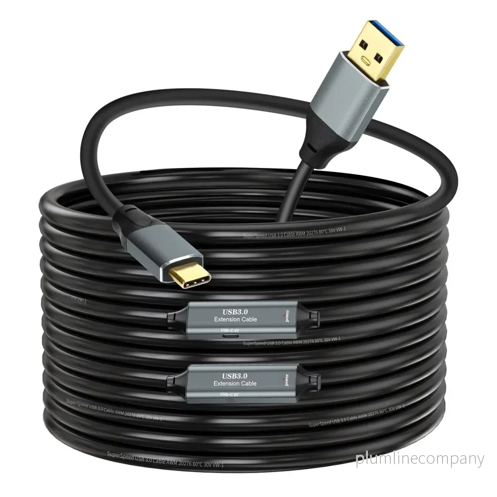 NÖRDIC 15m Aktiv USB 3.0 A till C Kabel, 5Gbps Super Speed USB-kabel Kompatibel med VR, Kamera, Dockningsstation och mer NÖRDIC 15m Aktiv USB 3.0 A till C Kabel, 5Gbps Super Speed USB-kabel Kompatibel med VR, Kamera, Dockningsstation och mer