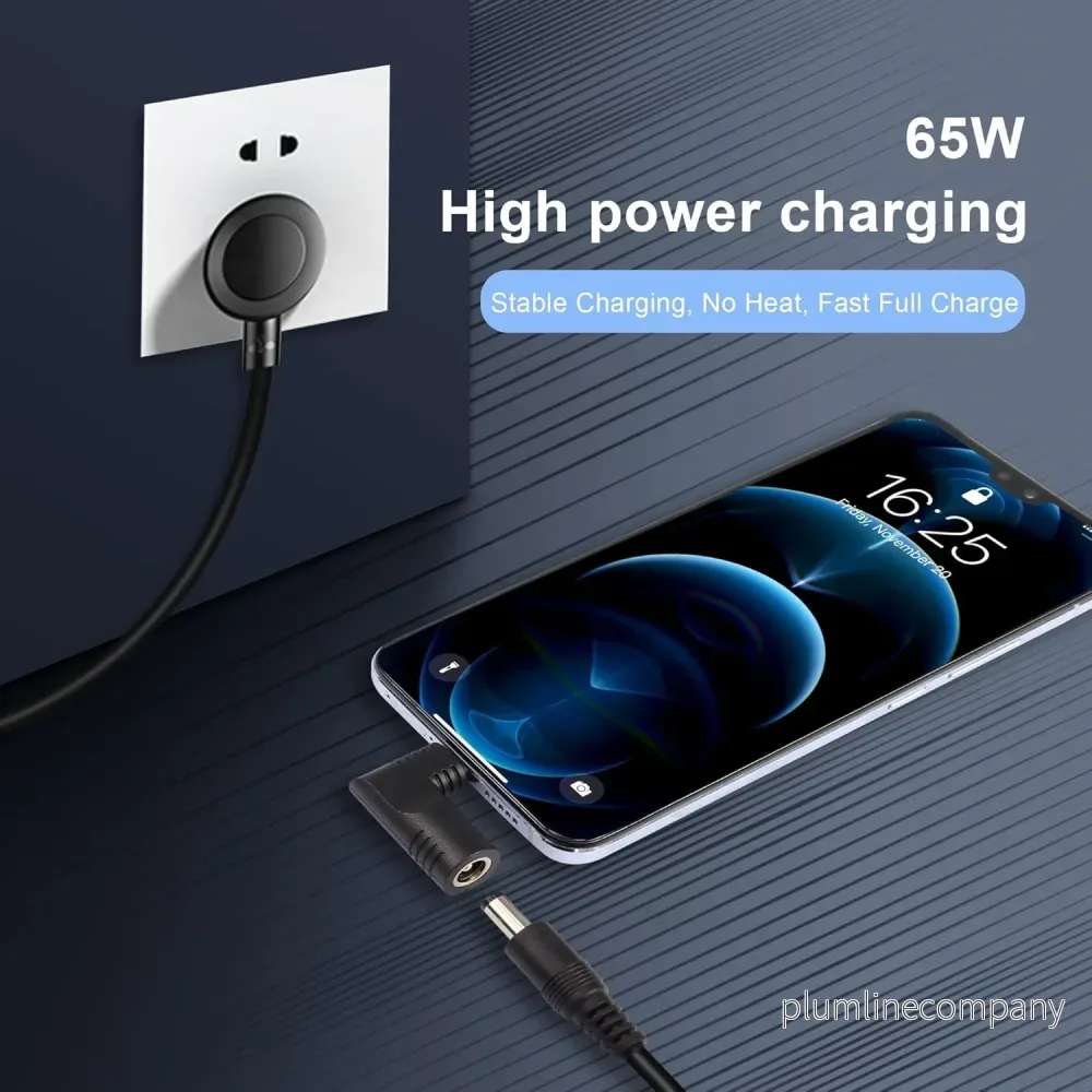 NÖRDIC Laptop adapter USB-C till DC 5.5x2.5mm 65W - Bild 3