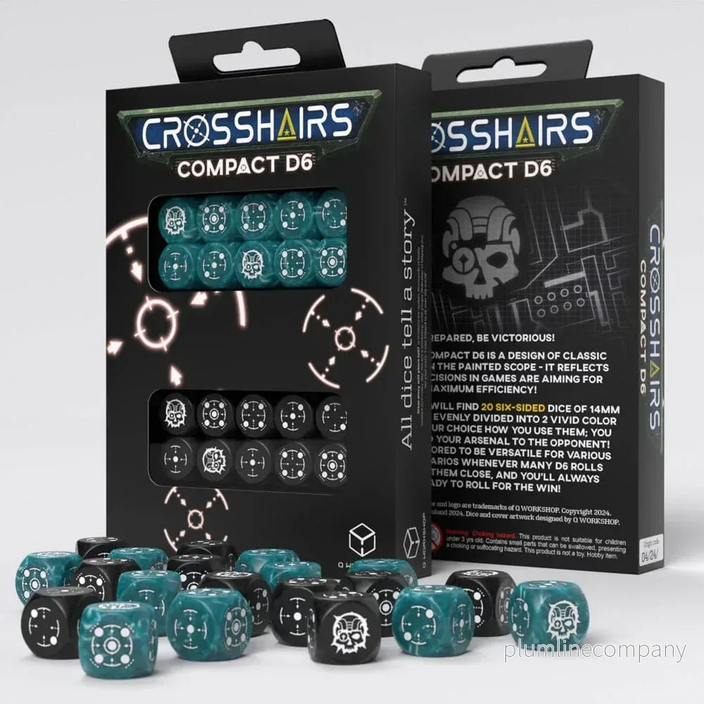 Crosshairs Compact D6 Dice Set Stormy & Black (20) - Bild 3