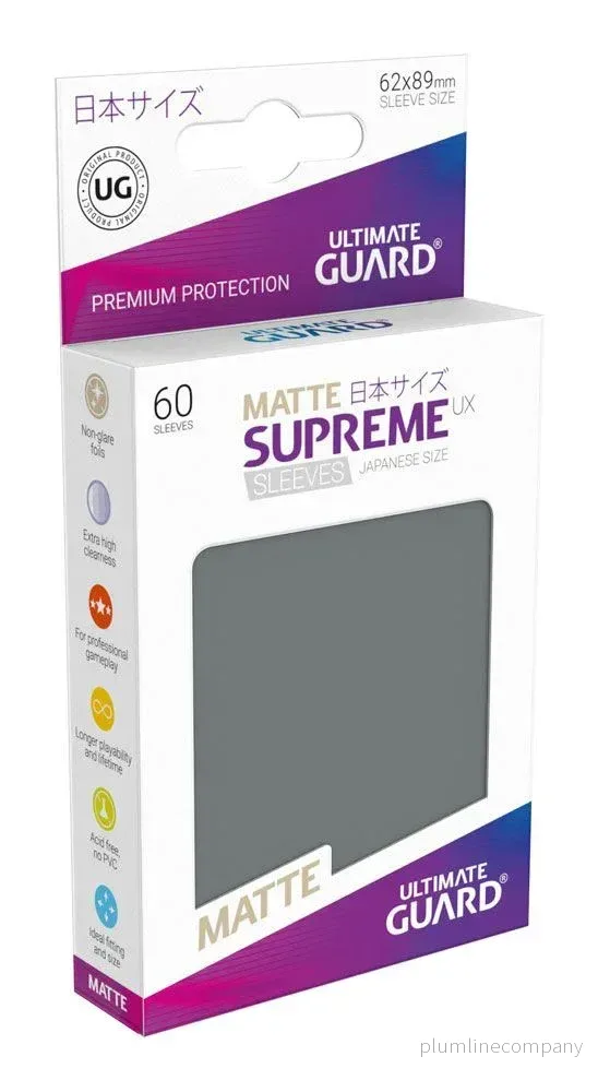 Ultimate Guard Supreme UX Sleeves Japansk Storlek Matt Mörkgrå (60)