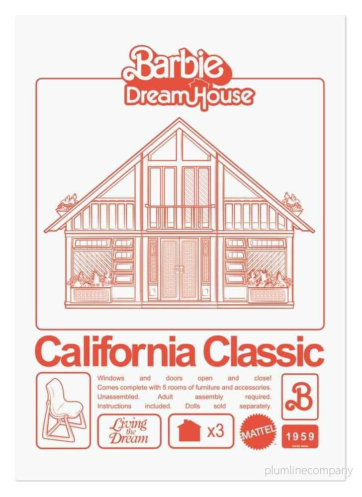 Barbie Konsttryck Kalifornien Klassiska DreamHouse Limited Edition Barbie Konsttryck Kalifornien Klassiska DreamHouse Limited Edition