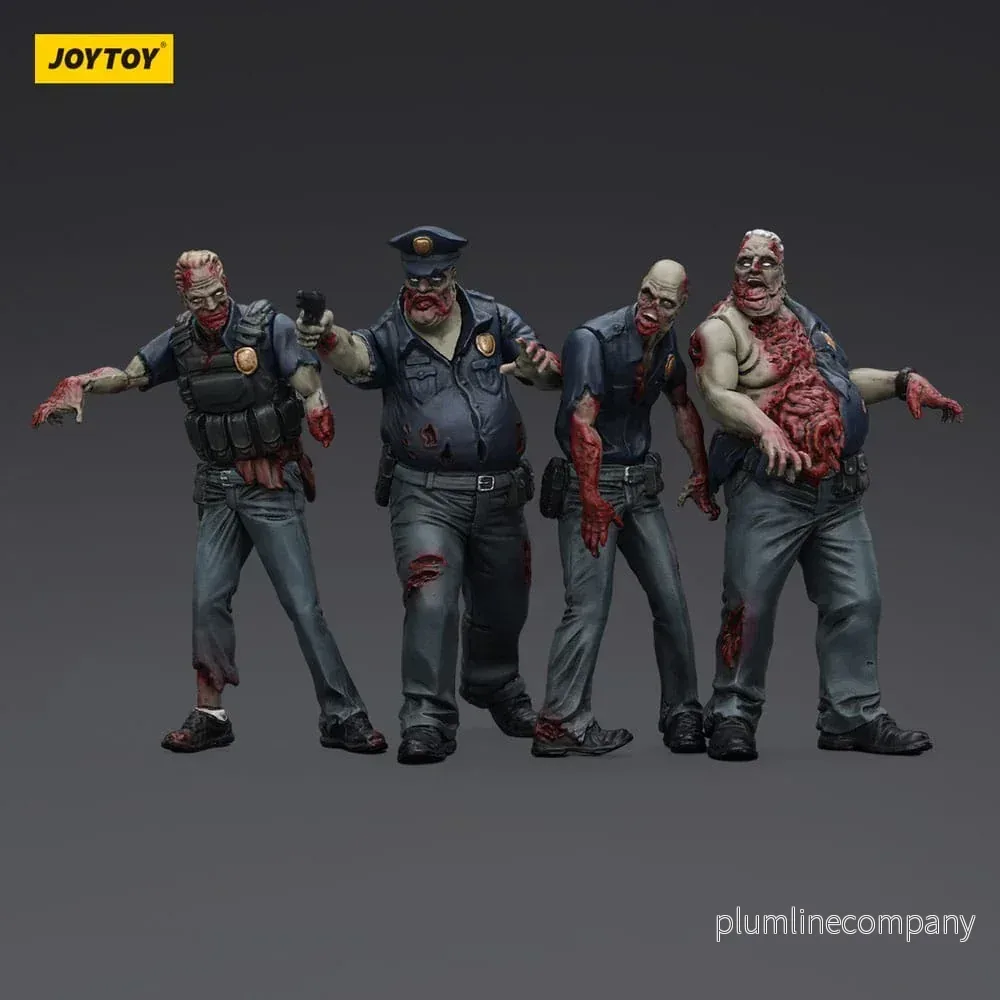 Zombie Dark Source Action Figurr 4-Pack Police (Male) 8 cm - Bild 3