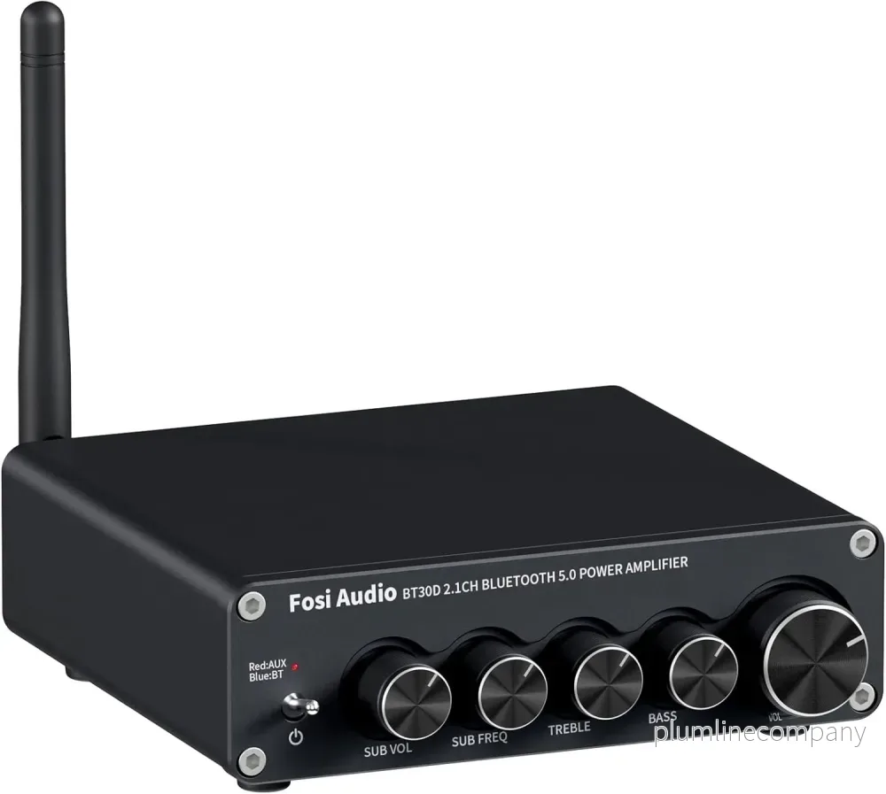 Fosi Audio BT30D Bluetooth 5.0 Stereo Audio Receiver Förstärkare 2.1 Channel Hi-Fi Class D Integrated Amp 2X50 Watt