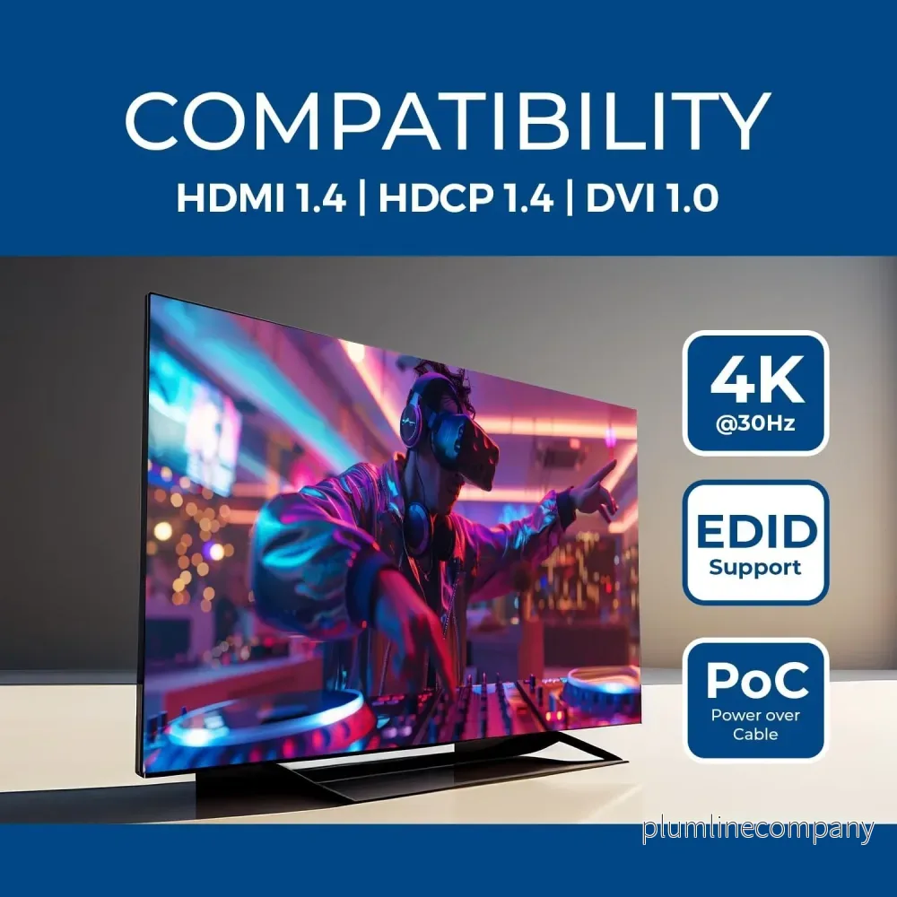 NÖRDIC HDMI Cat6 förlängning 40m 4K30Hz HD med loop EDID funktion HDMI Extension - Bild 2