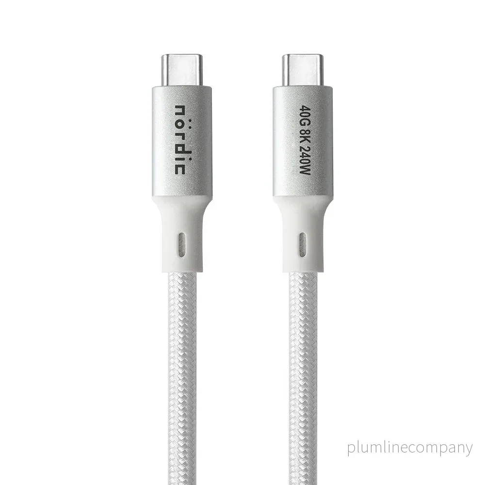 NÖRDIC 1m USB4 USB-C till C nylonflätad kabel PD3.1 med 240W snabbladdning 40G 8K60Hz 4K120Hz 5K60Hz 2x4K60Hz Emarker NÖRDIC 1m USB4 USB-C till C nylonflätad kabel PD3.1 med 240W snabbladdning 40G 8K60Hz 4K120Hz 5K60Hz 2x4K60Hz Emarker