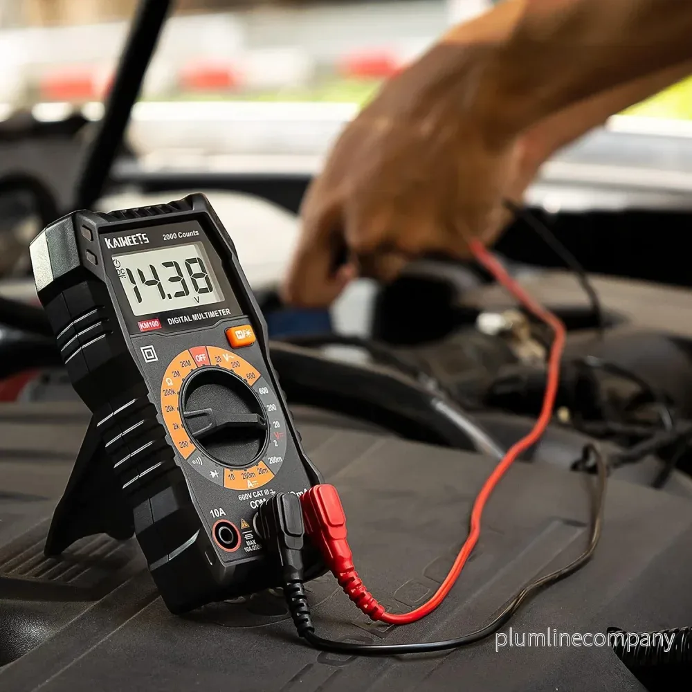 Digital multimeter, DC-/AC-voltmeter, ohm-, volt- och amperemätare samt kontinuitets- och diodspänningstestare för hushållsuttag - Bild 3