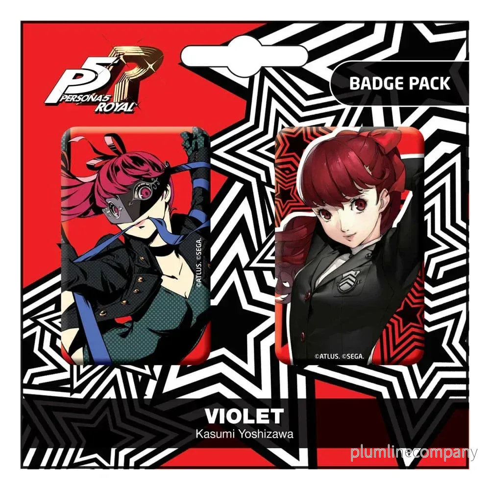 Persona 5 Royal Pin Badges 2-Pack – Violet / Kasumi Yoshizawa