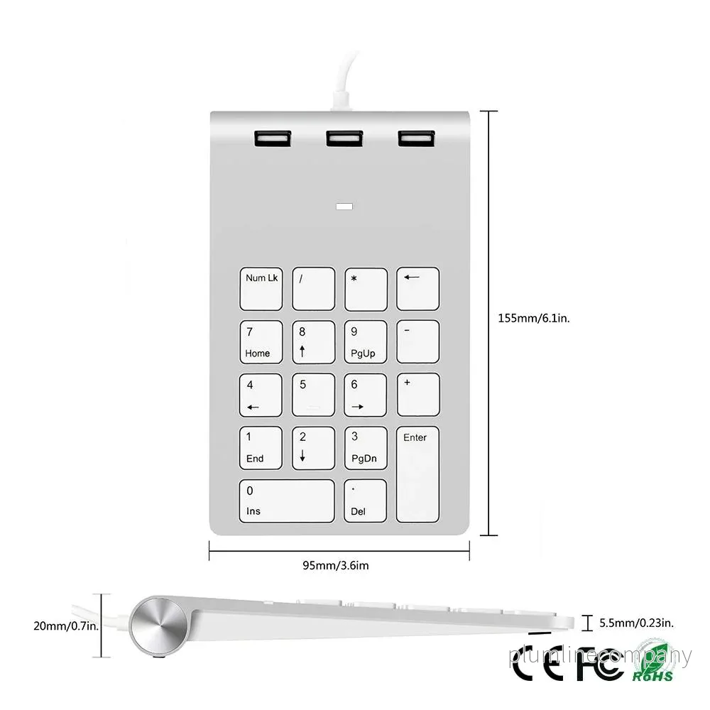 NÖRDIC USB numeriskt tangentbord och 3xUSB Hubb 18 tangenter - Bild 3