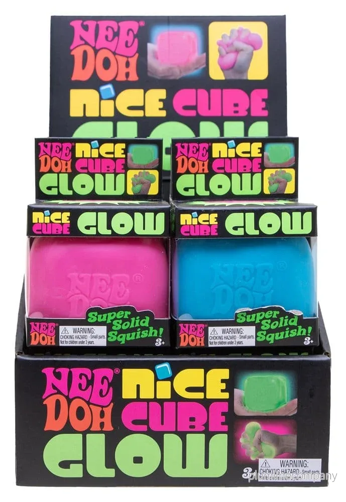 NeeDoh Nice Cube GLOW (Självlysande i mörkret) 5 cm Display (12) - Bild 3