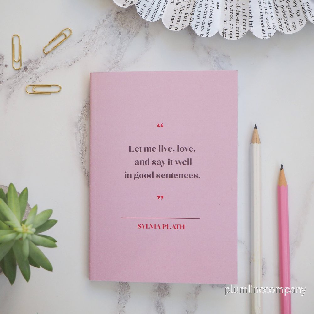 LiteraryEmporium – Sylvia Plath – A6 anteckningsbok för kvinnor, rosa LiteraryEmporium – Sylvia Plath – A6 anteckningsbok för kvinnor, rosa