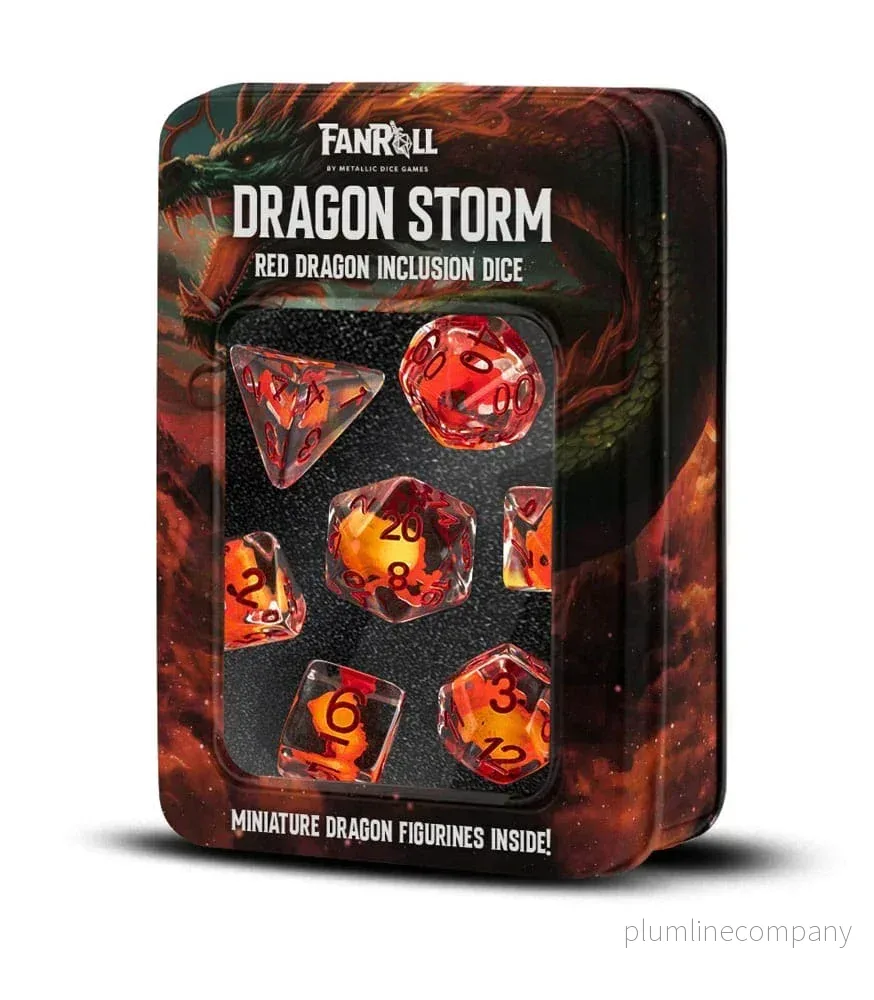 Dragon Storm Inclusion Dice Set Röd Draken (7) - Bild 3