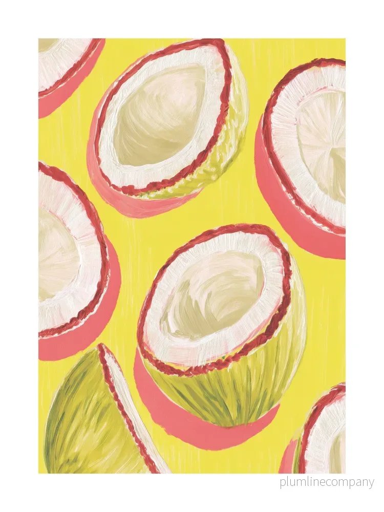 Tropical Coconuts Pattern Poster