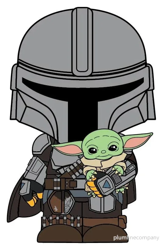 The Mandalorian 3D-skummagnet The Mandalorian och Grogu