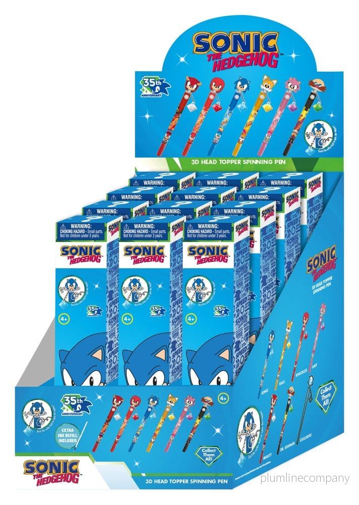 Sonic 3D Huvudtopp Snurrande Pennställ, 12-pack Sonic 3D Huvudtopp Snurrande Pennställ, 12-pack