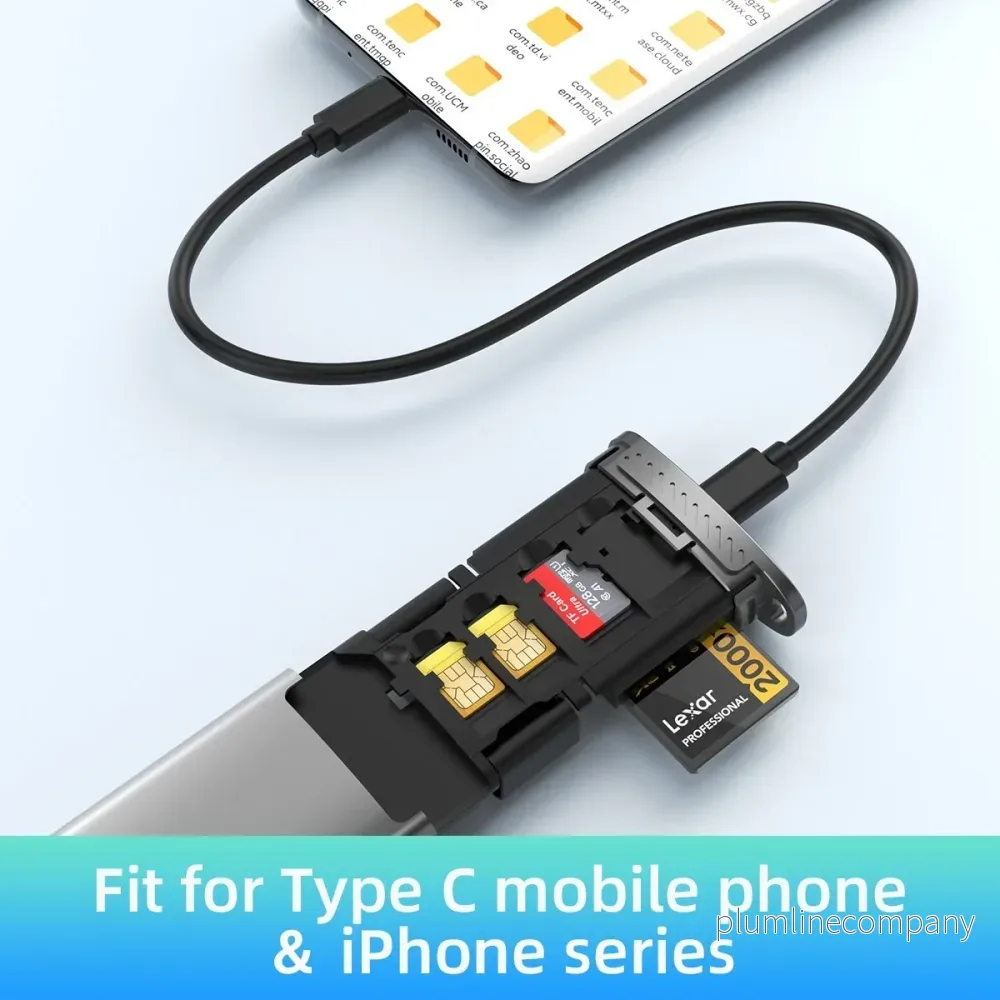 NÖRDIC USB-A 3.1, USB-C 3.1, Lightning Kortläsare och Lagringskabinett 2 Slot SD, MicroSD, 1xUSB-A UHS-I - Bild 3