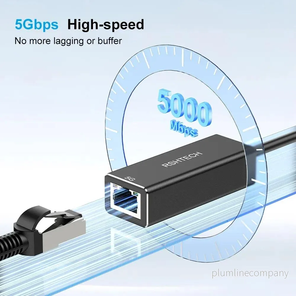 NÖRDIC Nätverksadapter USB-A och USB-C 3.0 till 5G Ethernet - Bild 2