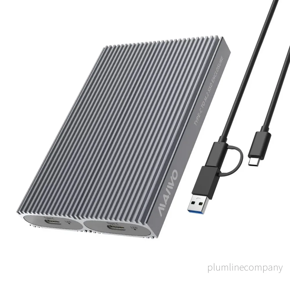 Maiwo K1202P Dual Disk NVMe SSD-hölje USB-C 3.1 GEN2 10 Gbps