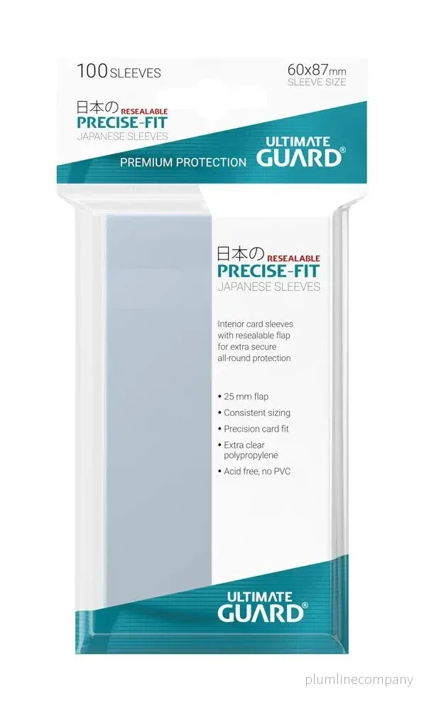 Ultimate Guard Precise-Fit Sleeves Japansk Storlek (100) - Återförslutbara - Bild 2