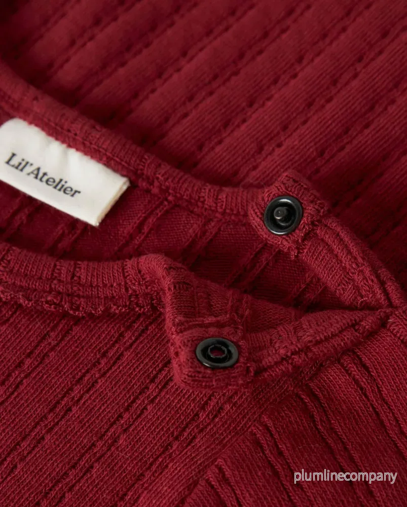EKOLOGISK BOMULL BODY - NBFRITA SIG LS SLIM BODY LIL - RED DAHLIA - Bild 3