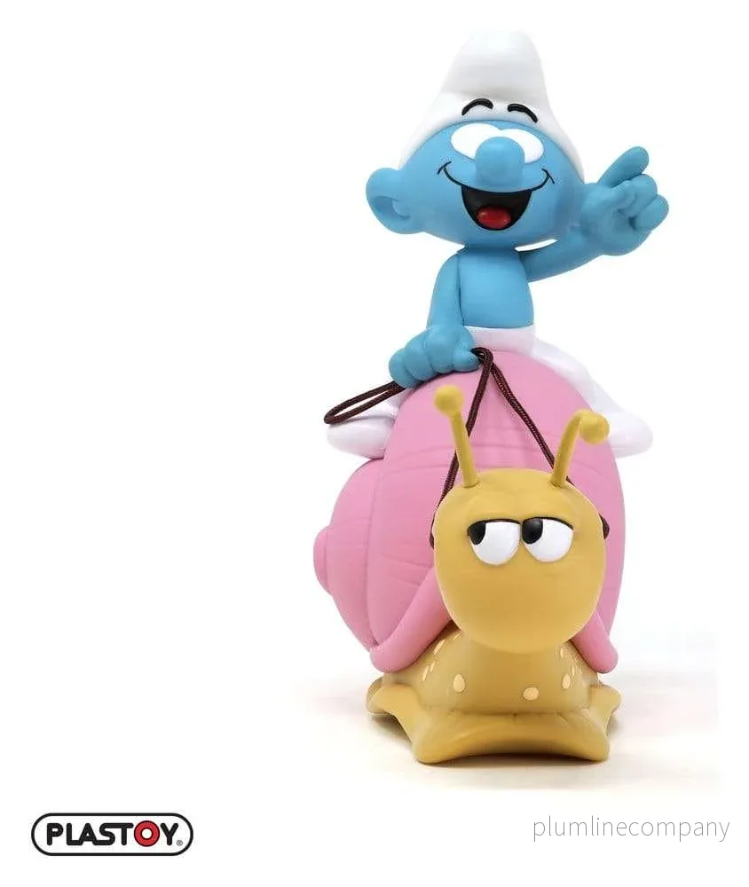 Smurfarna: Sparbössa med Smurf på Snigelens Rygg 19 cm - Bild 2
