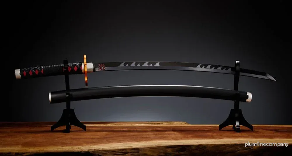 Demon Slayer: Kimetsu no Yaiba Proplica Replica 1/1 Nichirin Svärd (Tanjiro Kamado) Kyojuro Rengoku´s Svärd Guard Ver. 88 cm Demon Slayer: Kimetsu no Yaiba Proplica Replica 1/1 Nichirin Svärd (Tanjiro Kamado) Kyojuro Rengoku´s Svärd Guard Ver. 88 cm