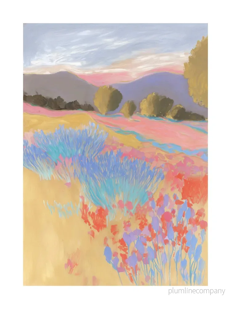 Pastel Fields at Sunset Poster