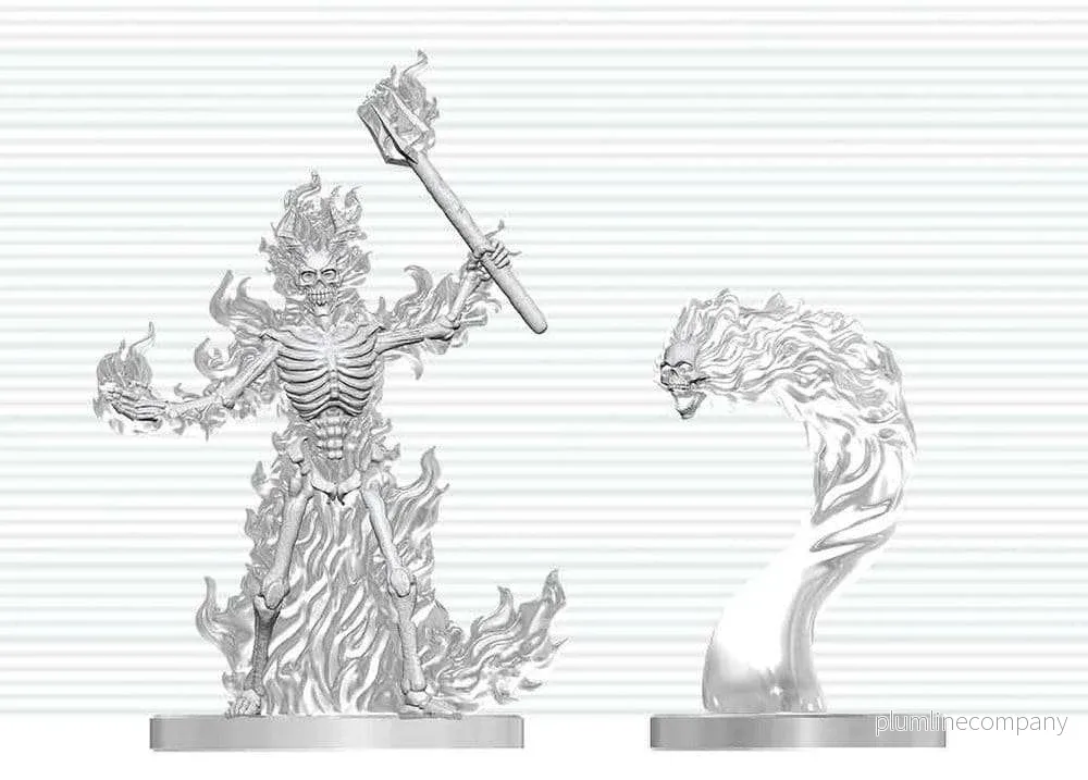 Dungeons & Dragons Nolzur’s Marvelous Miniatures omålad miniatyr Flaming Skeleton & Flameskull 14 cm Dungeons & Dragons Nolzur’s Marvelous Miniatures omålad miniatyr Flaming Skeleton & Flameskull 14 cm