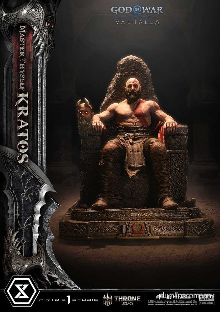 Throne Legacy God of War Series Statue 1/3 Ragnarok Master Thyself Kratos 67 cm - Bild 3
