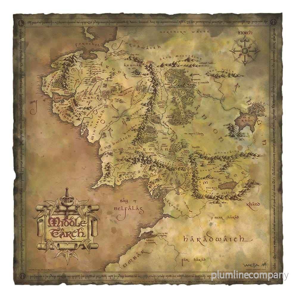 Lord of the Rings Konsttryck Pergamentkarta över Midgård 59 x 30 cm - Bild 2