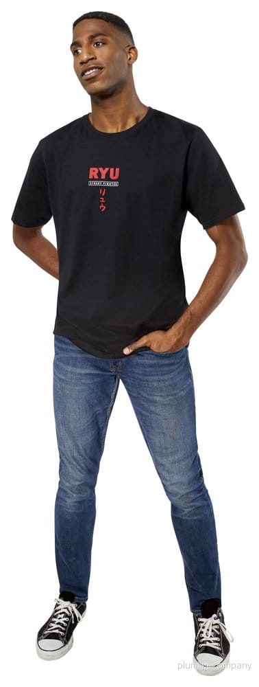 Street Fighter T-shirt med Ryu-motiv, omvänd tryck Street Fighter T-shirt med Ryu-motiv, omvänd tryck
