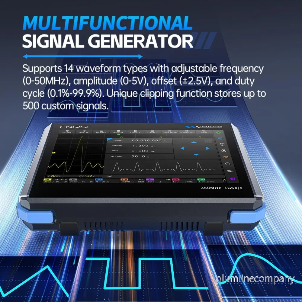 FNIRSI DPOS350P 4-i-1 Tablet Oscilloskop 350MHz, Spektrumanalysator 200KHz - 350MHz, Frekvensresponsanalysator DDS-generator, 2CH - Bild 3
